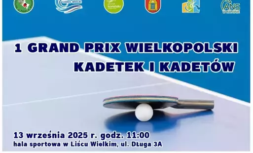 I Grand Prix Wielkopolski Kadetek i Kadetów w Tenisie Stołowym